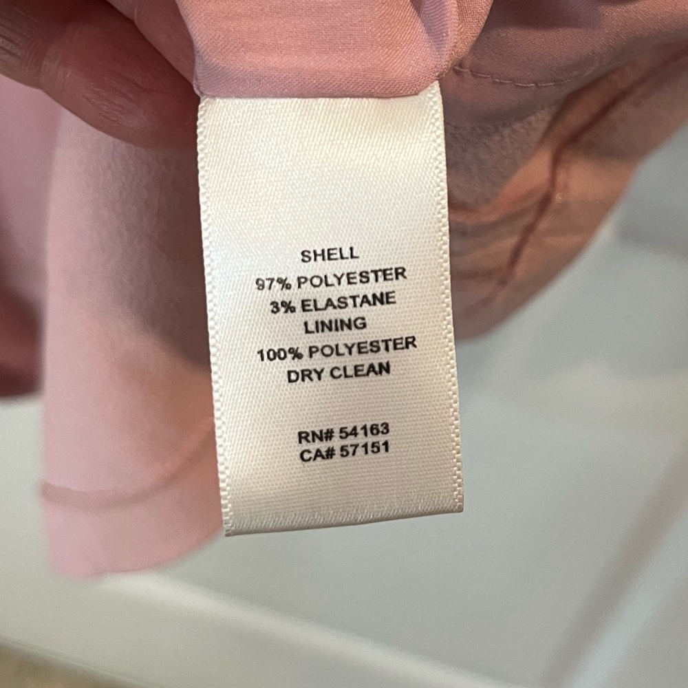 Eliza J Bell Sleeve Crepe Shift Dress Sz 14 Blush Pink Midi Length V Neck - Picture 13 of 14